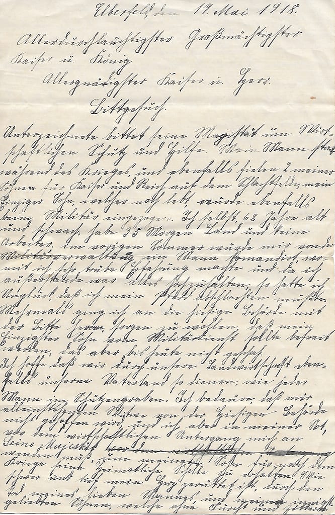 Ein auf vergilbtem Papier erhaltener Text in Kurrentschrift.